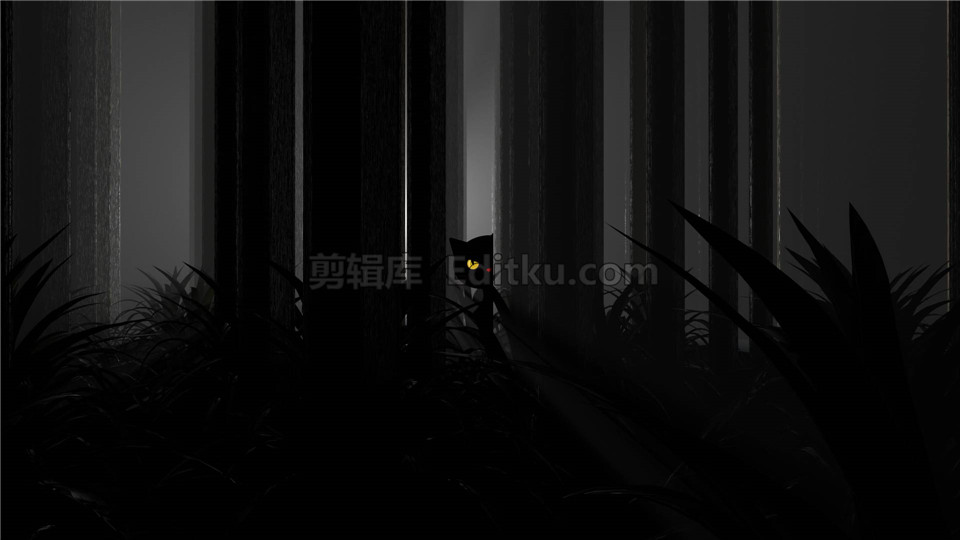 原创AE模板万圣满月午夜狼嚎诡秘野猫妖黑暗森林节日邀请片头动画_第3张图片_AE模板库