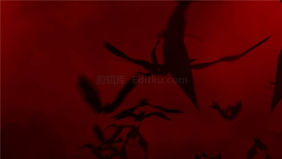 中文PR模板4K分辨率万圣节血色暗黑蝙蝠汇聚节日邀请介绍文字动画 第1张