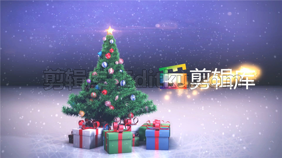 中文AE模板圣诞节圣诞树雪花飘飞浪漫可爱美丽logo展示_第4张图片_AE模板库