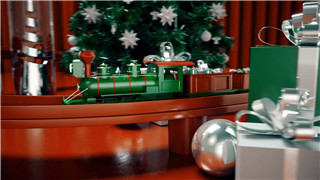 中文PR模板卡通圣诞老人送礼火车温馨氛围唯美许愿树LOGO动画
