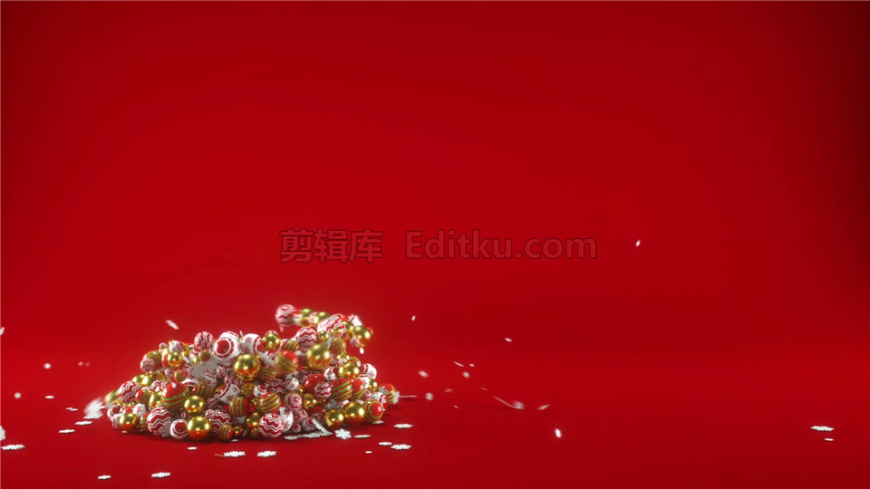 原创PR模板震撼炫美三维彩球汇聚形成圣诞树节日开场标志演绎视频 第1张
