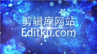中文AE模板圣诞节雪花冰面飘飞散落寒冷刺骨圣诞祝福