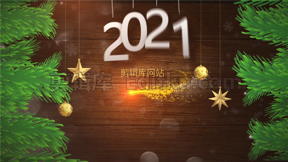 中文AE模板圣诞节圣诞树圣诞雪花飘飞落片头演绎视频_第2张图片_AE模板库
