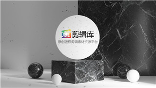 中文PR模板时尚创意简约黑白风格商务潮流前线logo展示