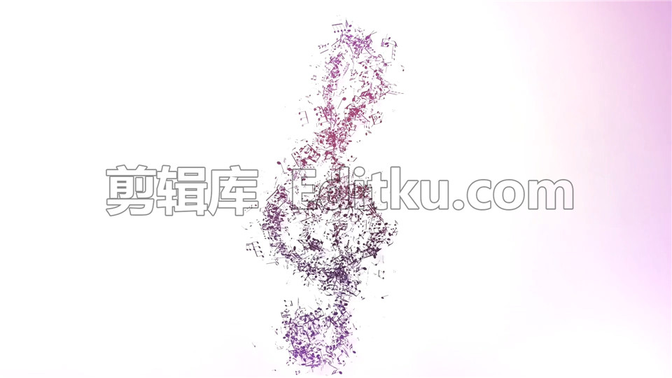 中文PR模板音乐音符美好优雅灵动旋转扩散弹跳显现出logo展示视频 第2张