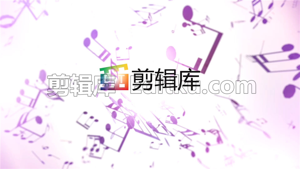中文PR模板音乐音符美好优雅灵动旋转扩散弹跳显现出logo展示视频 第3张