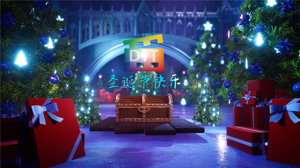 中文AE模板庆祝圣诞节唯美夜色浪漫风主题LOGO演绎动画效果_第4张图片_AE模板库