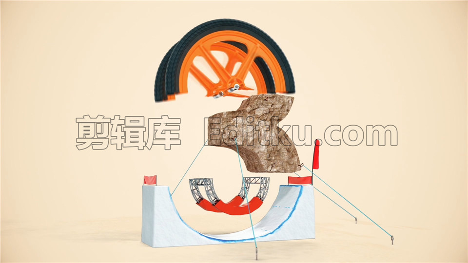 创意有趣可爱卡通小建筑小设施动画倒计时视频素材 第2张