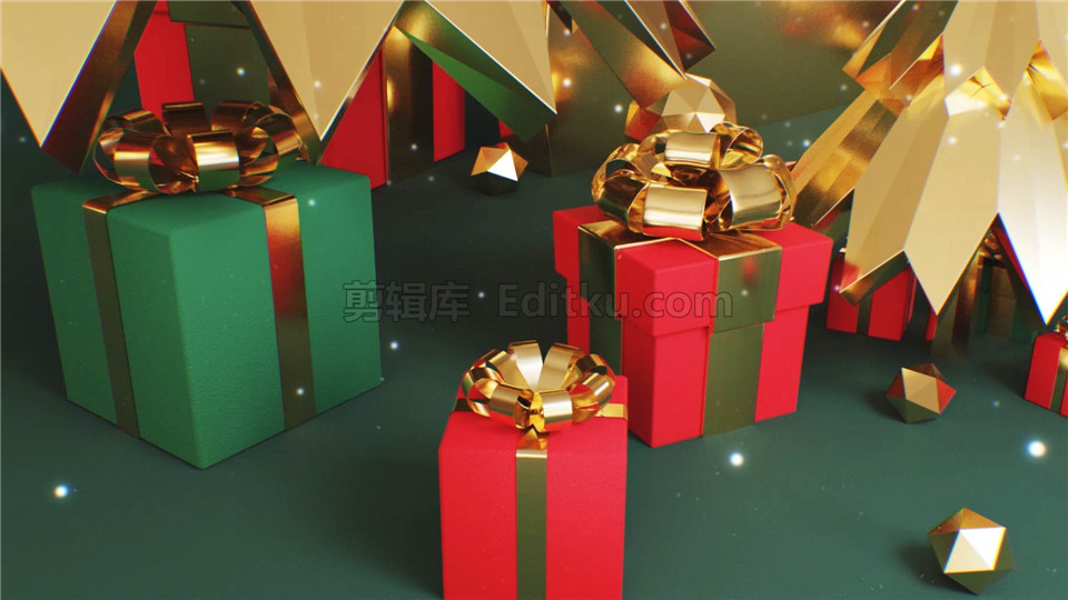 中文AE模板制作庆祝圣诞节3D金色铃铛圣诞树节日邀请片头动画_第3张图片_AE模板库