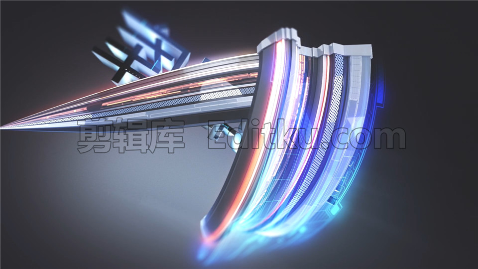 中文AE模板未来科技赛博朋克光影炫酷旋转变形3d立体logo展示_第2张图片_AE模板库