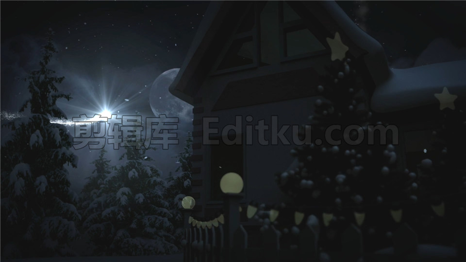 中文AE模板圣诞节圣诞树星星飞穿梭飞舞粒子光效文字片头展示_第1张图片_AE模板库