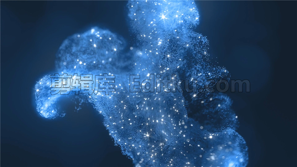中文PR模板冬至雪花魔法风暴飞舞渐显现出logo片头展示 第1张