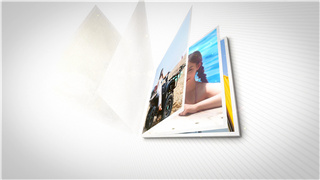 原创AE模板制作快速合上翻页效果旅行图片画册LOGO展示片头