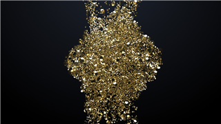 原创AE模板制作大气磅礴金色豪华粒子LOGO演绎动画效果视频