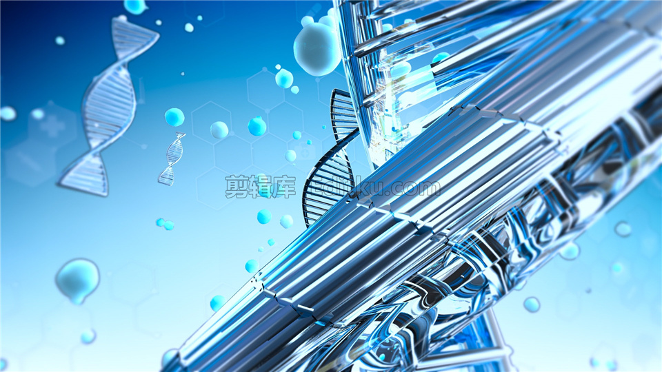 中文AE模板健康医疗宣传科学DNA螺旋链条结构动画演绎标志视频_第1张图片_AE模板库