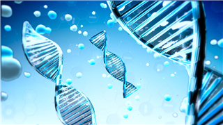 中文AE模板健康医疗宣传科学DNA螺旋链条结构动画演绎标志视频