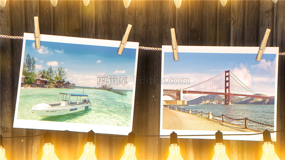 中文AE模板制作实用闪亮灯泡成长纪录照片墙排版幻灯片相册视频_第3张图片_AE模板库