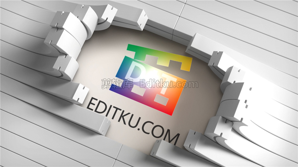 中文AE模板干净整洁3D立柱图形分离效果公司标志揭示动画视频_第3张图片_AE模板库