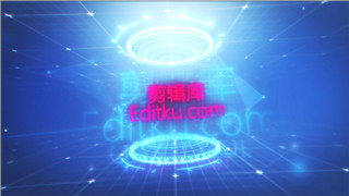 中文PR模板未来科技炫酷时尚电子网格光线显示片头演绎