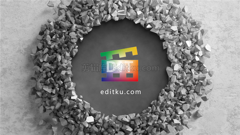 中文AE模板制作破土碎石动工现代明亮快速标志揭示动画效果视频_第3张图片_AE模板库