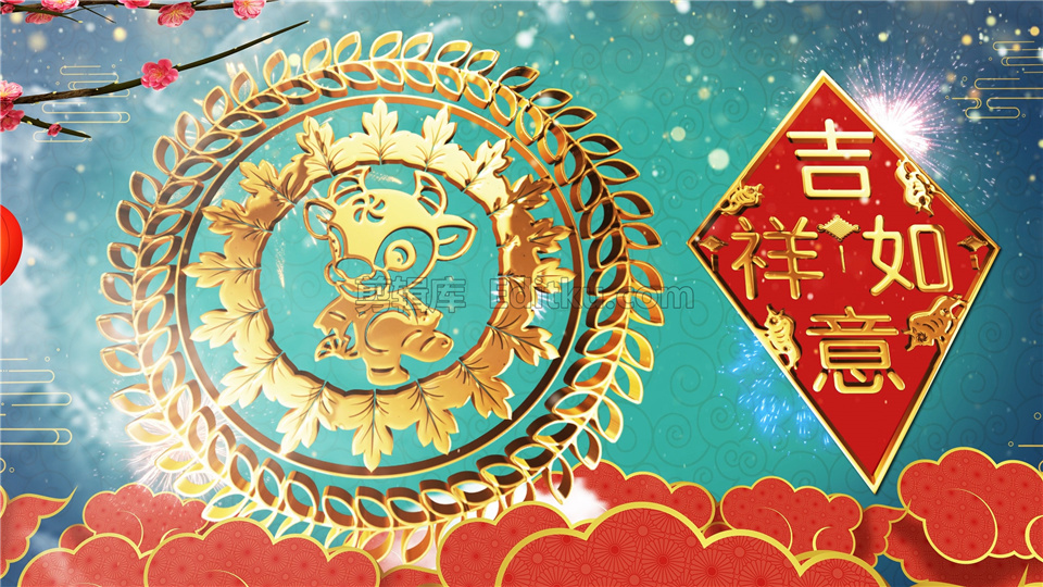 原创AE模板新春金牛贺岁2021中国新年主题祝福拜年视频展示动画_第2张图片_AE模板库