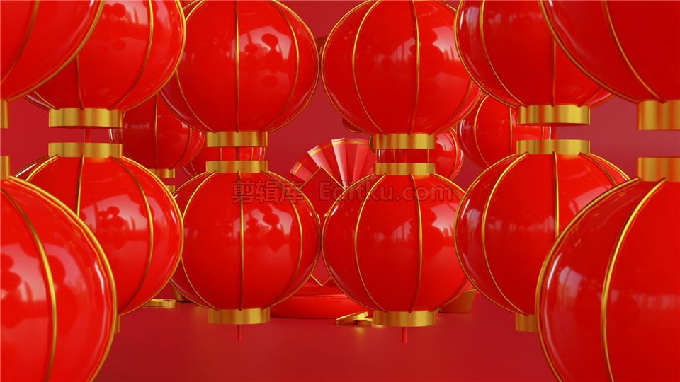 原创AE模板红色灯笼牛年贺岁2021中国新年元宵节开场片头视频动画_第1张图片_AE模板库