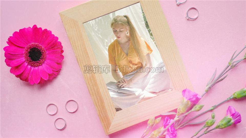 中文AE模板小清新桌面布景场景中的情人节照片展示幻灯片动画视频_第2张图片_AE模板库