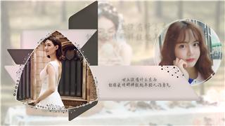 中文AE模板制作浪漫情人节优雅婚礼照片画中画效果幻灯片展示视频