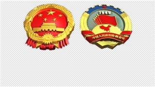 全国两会大气三维立体两大徽章带通道后期合成视频素材
