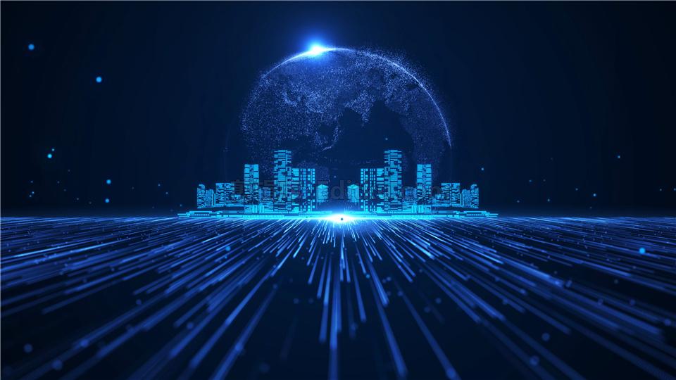 4k分辨率大气商务风信息时代地球城市高科技背景视频素材