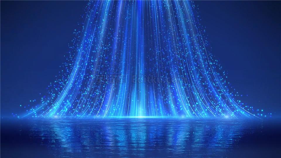 史诗般唯美梦幻海水面粒子光线LED演出舞台大屏幕背景视频素材 第1张