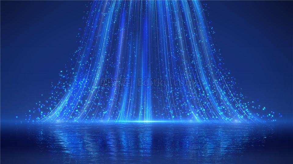 史诗般唯美梦幻海水面粒子光线LED演出舞台大屏幕背景视频素材 第4张