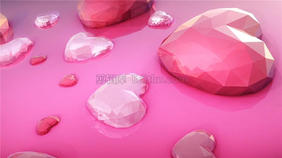 原创AE模板制作3D立体浪漫粉红色情人节水晶心形标志揭示效果_第1张图片_AE模板库
