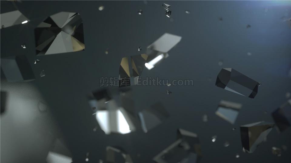 原创AE模板制作玻璃镶嵌钻破碎三维效果标志揭示演绎动画视频 第2张
