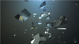 原创AE模板制作玻璃镶嵌钻破碎三维效果标志揭示演绎动画视频