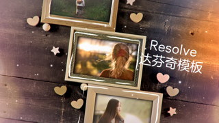 中文Resolve模板美好回忆相册视频唯美光效展示照片动画