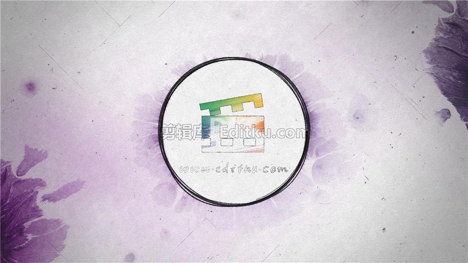 中文AE模板紫色水墨晕染素描视差效果LOGO动画_第2张图片_AE模板库