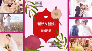 中文PR模板新婚邀请函婚礼纪念温馨浪漫电子相册图文展示
