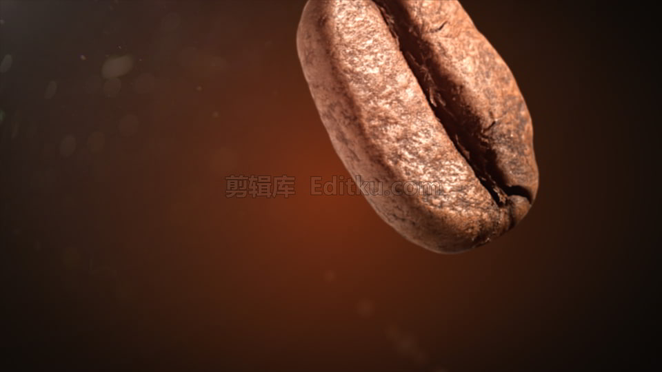 中文AE模板4K密集咖啡豆中模糊出现LOGO演绎动画视频 第1张