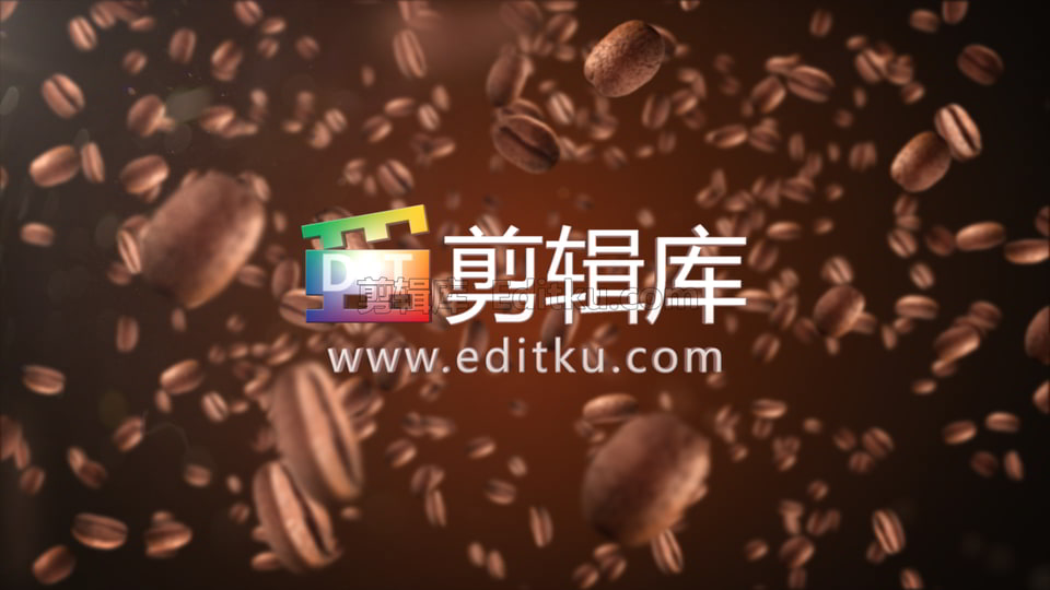 中文AE模板4K密集咖啡豆中模糊出现LOGO演绎动画视频_第4张图片_AE模板库