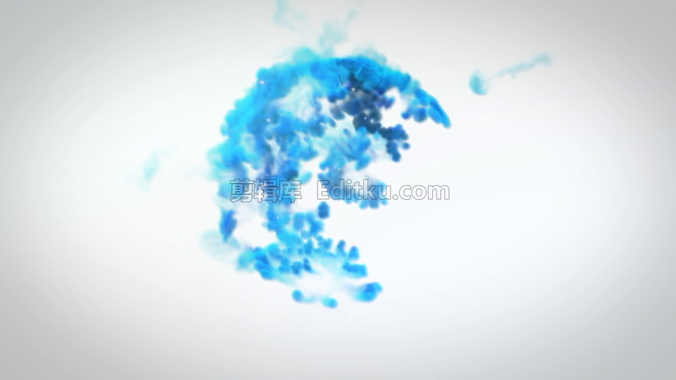 唯美蓝色烟雾汇聚后又旋涡揭示出标志动画AE模板_第1张图片_AE模板库