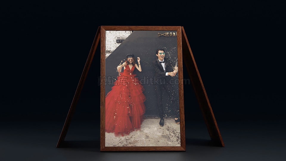 中文AE模板三维视图婚庆公司照片立体画廊LOGO演绎片头_第1张图片_AE模板库