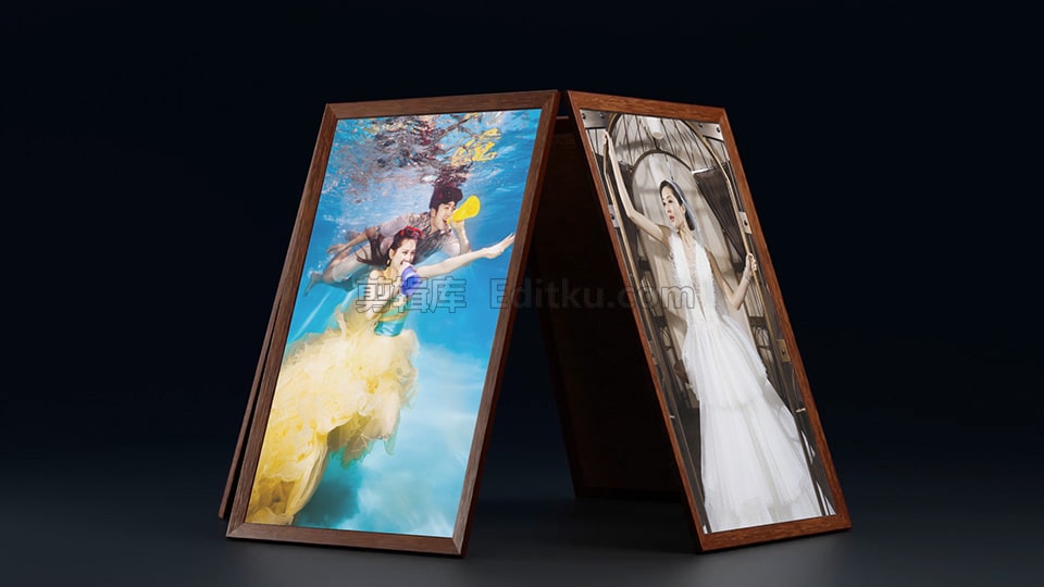 中文AE模板三维视图婚庆公司照片立体画廊LOGO演绎片头_第2张图片_AE模板库
