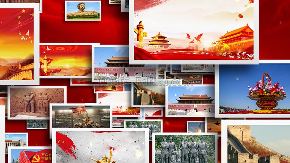 中文AE模板2021中国共产党建党一百周年党政图片汇聚片头动画_第1张图片_AE模板库