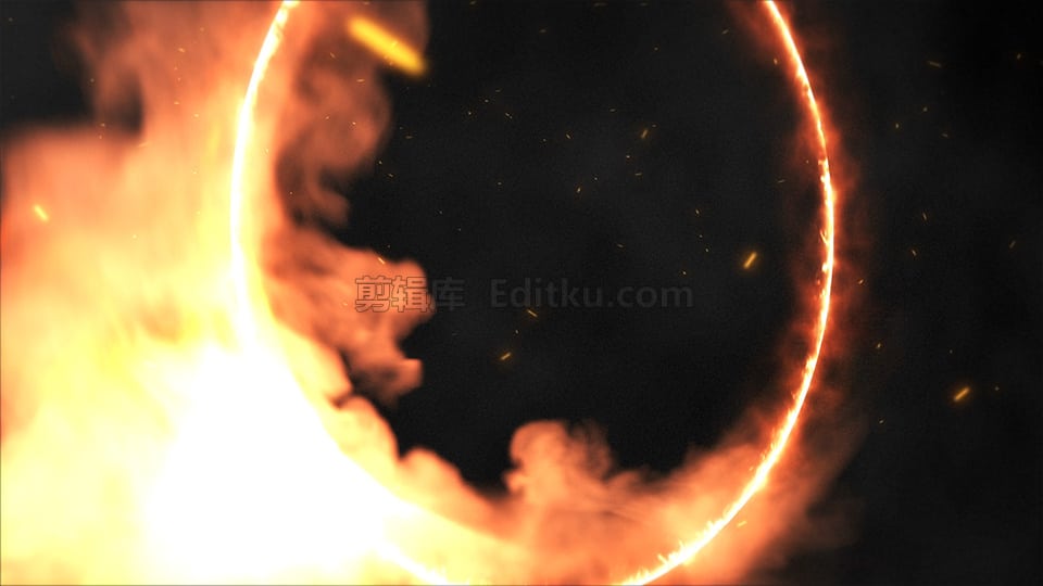 猛烈燃烧火焰圈灼烧特效LOGO演绎动画中文AE模板 第1张