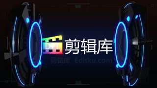 未来高科技主题LOGO故障炫酷闪烁特效中文AE模板