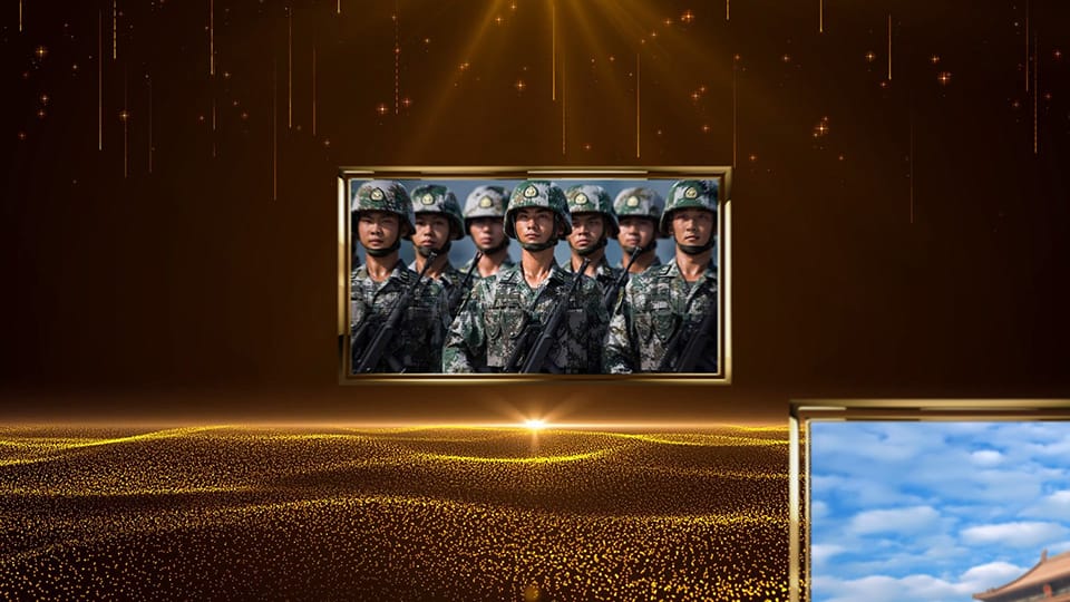 中文AE模板2021年解放军建军第94周年图片幻灯片动画 第1张