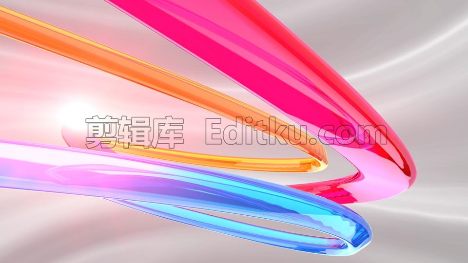 鎏光炫彩立体丝带飞舞流动揭示logo动画视频AE模板 第3张