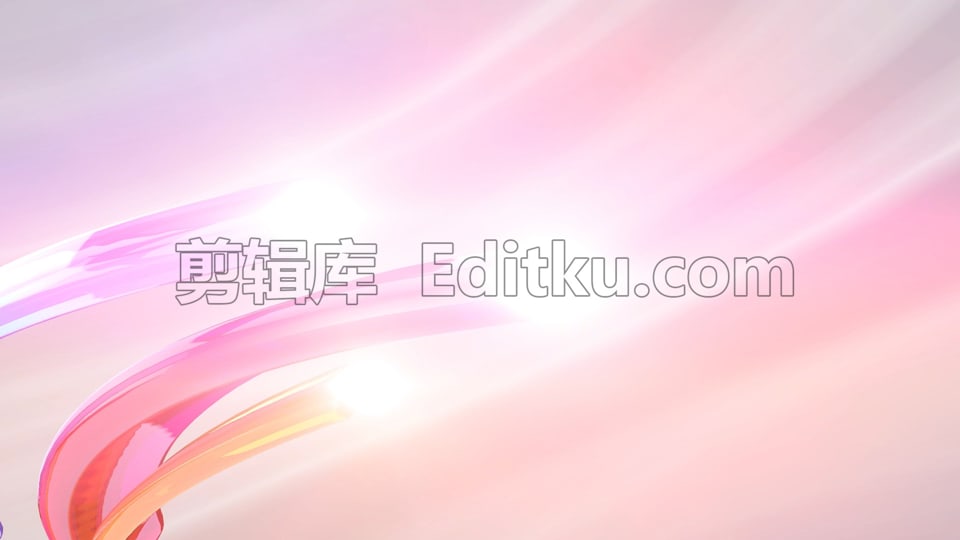 鎏光炫彩立体丝带飞舞流动揭示logo动画视频AE模板 第2张