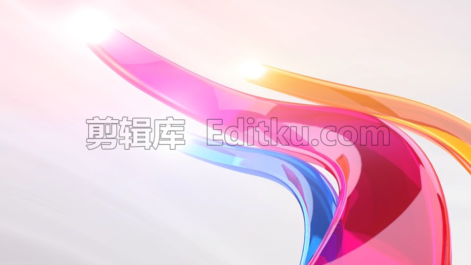 鎏光炫彩立体丝带飞舞流动揭示logo动画视频AE模板 第1张